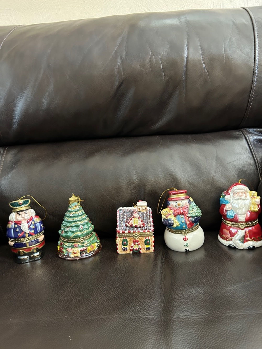 Holiday Glass Ornament Set - Multicolor Christmas Figurines